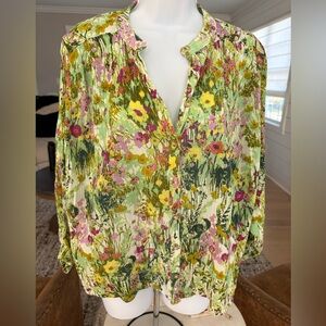 Anthropology Pilco floral dolman sleeve blouse size Small